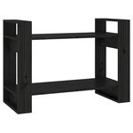 vidaXL Bibliothèque/Séparateur de pièce Noir 80x35x56 5 cm Pin massif