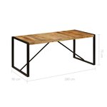 vidaXL Table à manger Bois de manguier brut 180 cm