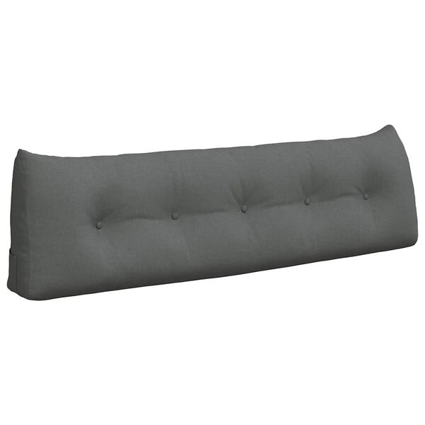 vidaXL Coussin de Dos Gris foncé 160 x 24 x 50 cm tissu