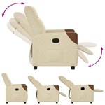 vidaXL Fauteuil inclinable Crème Tissu