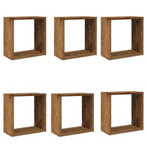 vidaXL Étagères cube murales 6 Pièces vieux bois 30x15x30 cm