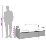vidaXL Canapé de jardin avec coussins 3 places brun résine tressée