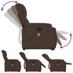 vidaXL Fauteuil inclinable de massage marron tissu microfibre