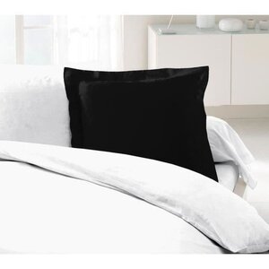 2 Taies d'oreillers noir 100 coton 63 x 63 cm