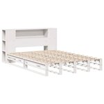 vidaXL Lit bibliothèque sans matelas blanc 140x200 cm bois massif
