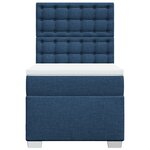 vidaXL Sommier à lattes de lit avec matelas Bleu 90x190 cm Tissu