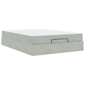 vidaXL Cadre de lit avec matelas avec matelas 2 Pièces Gris clair Velours