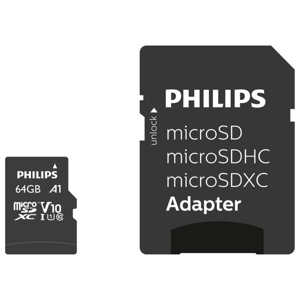 Philips carte mémoire micro sdxc 64 go uhs-i u1 v10