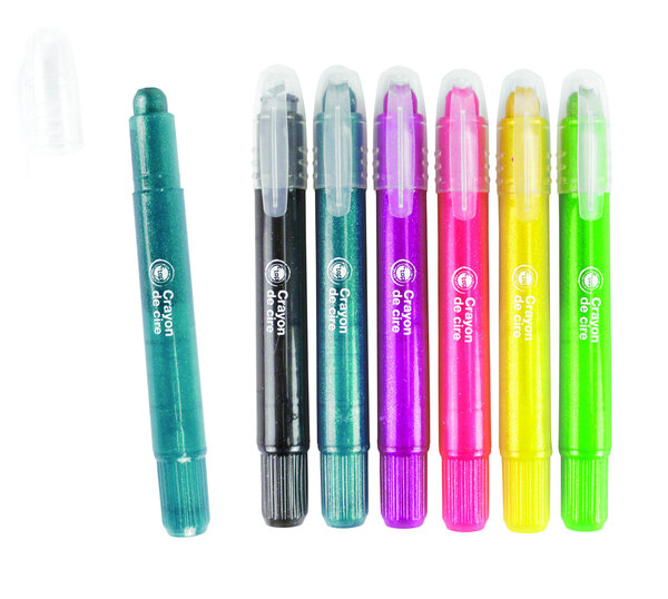 Crayon de cire pour Enfant Couleur métallisée 6 pièces