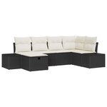 vidaXL Ensemble de canapé de jardin 6 Pièces Noir 55 x 62 x 69 cm