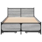 vidaXL Cadre de lit et tiroirs sonoma gris 100x200cm bois d'ingénierie