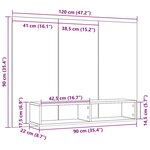 vidaXL Meuble TV mural Chêne artisan Bois d'ingénierie