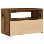 VidaXL Table de chevet avec lumières LED vieux bois bois d'ingénierie
