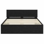 vidaXL Cadre de lit Chêne noir 135 x 190 cm Bois d'ingénierie