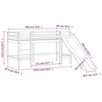vidaXL Lit mezzanine enfants avec tour sans matelas bleu 90x190 cm