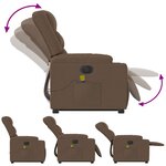 vidaXL Fauteuil inclinable de massage électrique Marron Tissu