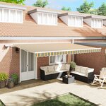 vidaXL Auvent Rétractable avec 500 × 300 cm Vert et jaune