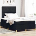 vidaXL Lit à ressorts avec matelas Noir 120 x 190 cm tissu