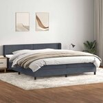 vidaXL Sommier à lattes de lit et matelas gris foncé 180x210cm velours