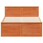 vidaXL Cadre de lit sans matelas avec tête de lit brun cire 120x200 cm