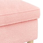 vidaXL Pouf Rose 55 x 35 x 41 cm Bouclé