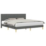 vidaXL Cadre de lit avec tête de lit Gris foncé 200 x 200 cm Tissu