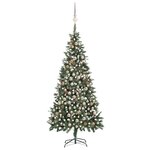 vidaXL Arbre de Noël artificiel pré-éclairé/boules pommes de pin 210cm