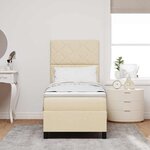 vidaXL Lit à ressorts avec matelas Crème 80 x 200 cm tissu