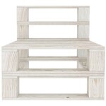 vidaXL Canapé palette à 4 places de jardin Blanc Bois