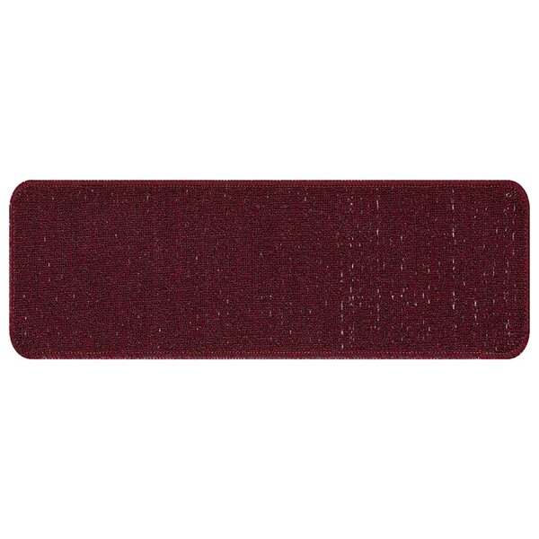 Tapis d'escalier vidaXL avec dos en latex Bordeaux 25x60 cm