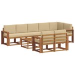 vidaXL Ensemble de canapés d'extérieur 9 pc Naturel et Beige