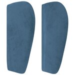 vidaXL Tête de lit avec oreilles Bleu foncé 203x23x78/88 cm Velours