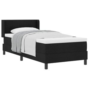 vidaXL Lit à ressorts avec matelas Noir 190 x 90 cm Polyester