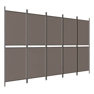 vidaXL Cloison de séparation 5 panneaux Anthracite 250x180 cm Tissu