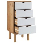 vidaXL Commode OTTA marron et blanc 45x39x90 cm bois de pin massif