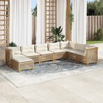 vidaXL Salon de jardin avec coussins 8 Pièces beige résine tressée