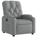 vidaXL Fauteuil inclinable électrique Gris clair Tissu