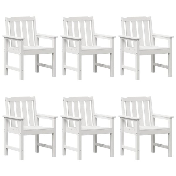 vidaXL Chaise de jardin 6 Pièces Blanc 65 5 x 59 x 88 cm Polyéthylène