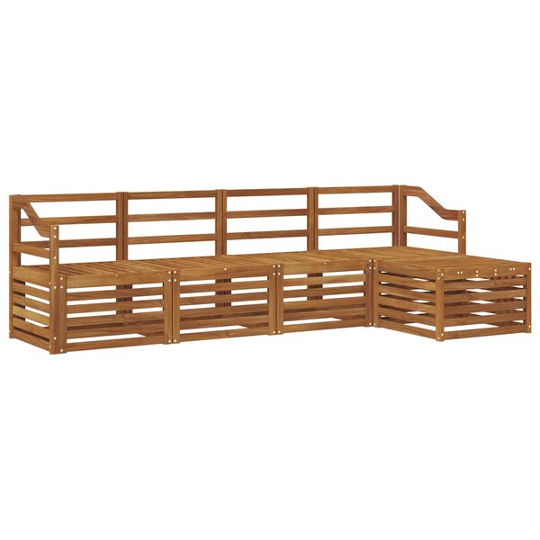 vidaXL Ensemble de canapés d'extérieur 5 Pièces Naturel