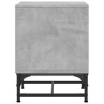 vidaXL Table de chevet avec porte en verre gris béton 35x37x50 cm