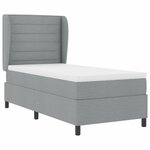vidaXL Lit à ressorts avec matelas Gris clair 90 x 190 cm tissu