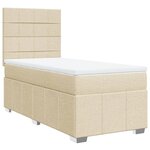 vidaXL Sommier à lattes de lit avec matelas Crème 90x200 cm Tissu
