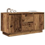 vidaXL Meuble TV avec éclairage LED vieux bois 100x41x50 cm