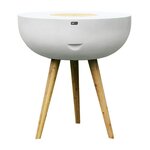 Table Brandon pierre calcaire 2-en-1 blanc
