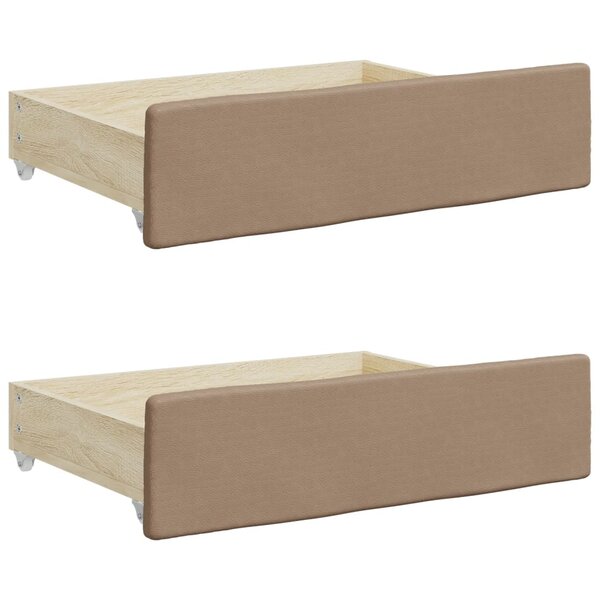 vidaXL Tiroirs de lit 2 Pièces cappuccino bois d'ingénierie et similicuir