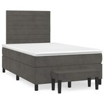 vidaXL Sommier à lattes de lit et matelas gris foncé 120x190cm velours