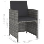 vidaXL Ensemble à manger d'extérieur 6Pièces coussins Résine tressée Gris