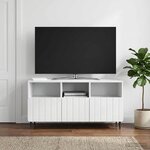 vidaXL Meuble TV Blanc 102 x 34 5 x 50 cm Bois d'ingénierie