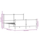 vidaXL Cadre de lit en métal sans matelas chêne fumé 137x190 cm