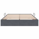 vidaXL Cadre de lit ottoman Gris foncé 140 x 190 cm Velours